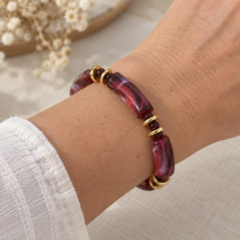 Bracelet perles tubes