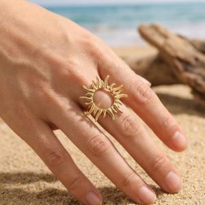 Bague dorée soleil - image 3