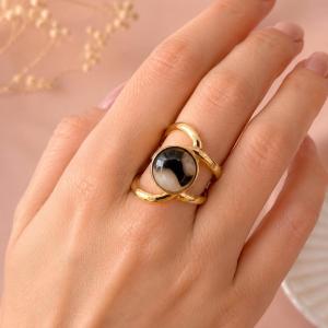 Bague résine léopard