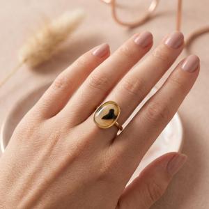 Bague résine léopard fine