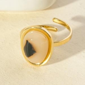 Bague résine léopard fine - image 2